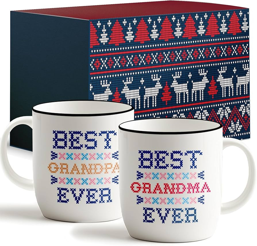 Triple Gifffted Worlds Best Grandparents Coffee Mugs for Grandma and Grandpa Gifts Ideas From Gra... | Amazon (US)