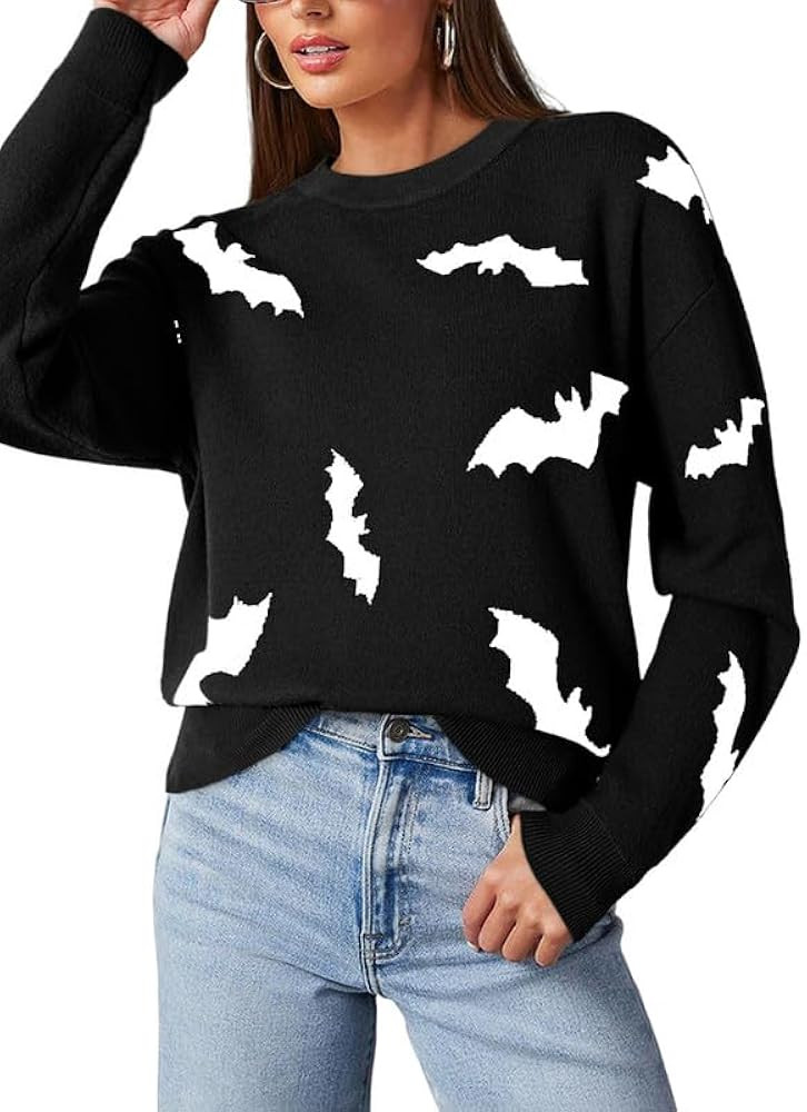 Dokotoo Sweaters for Women Casual Crewneck Long Sleeve Floral Print Cable Knit Pullover Sweater T... | Amazon (US)