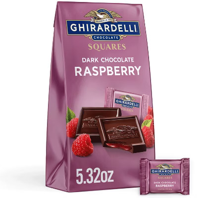Ghirardelli Dark Chocolate Candy SQUARES with Raspberry Filling - 5.32oz | Target