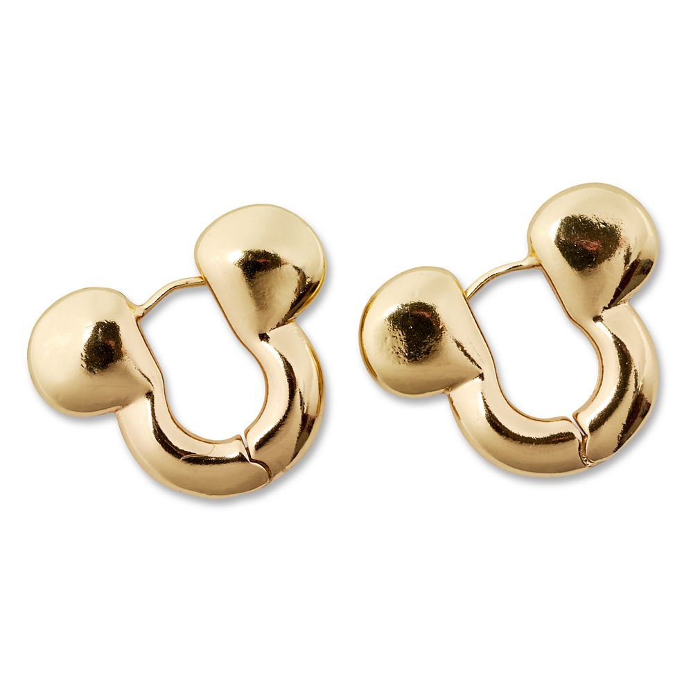 Mickey Mouse Icon Huggie Earrings – Goldtone | Disney Store
