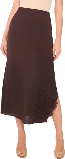 Lace Detail Asymmetric Slip Skirt | Nordstrom