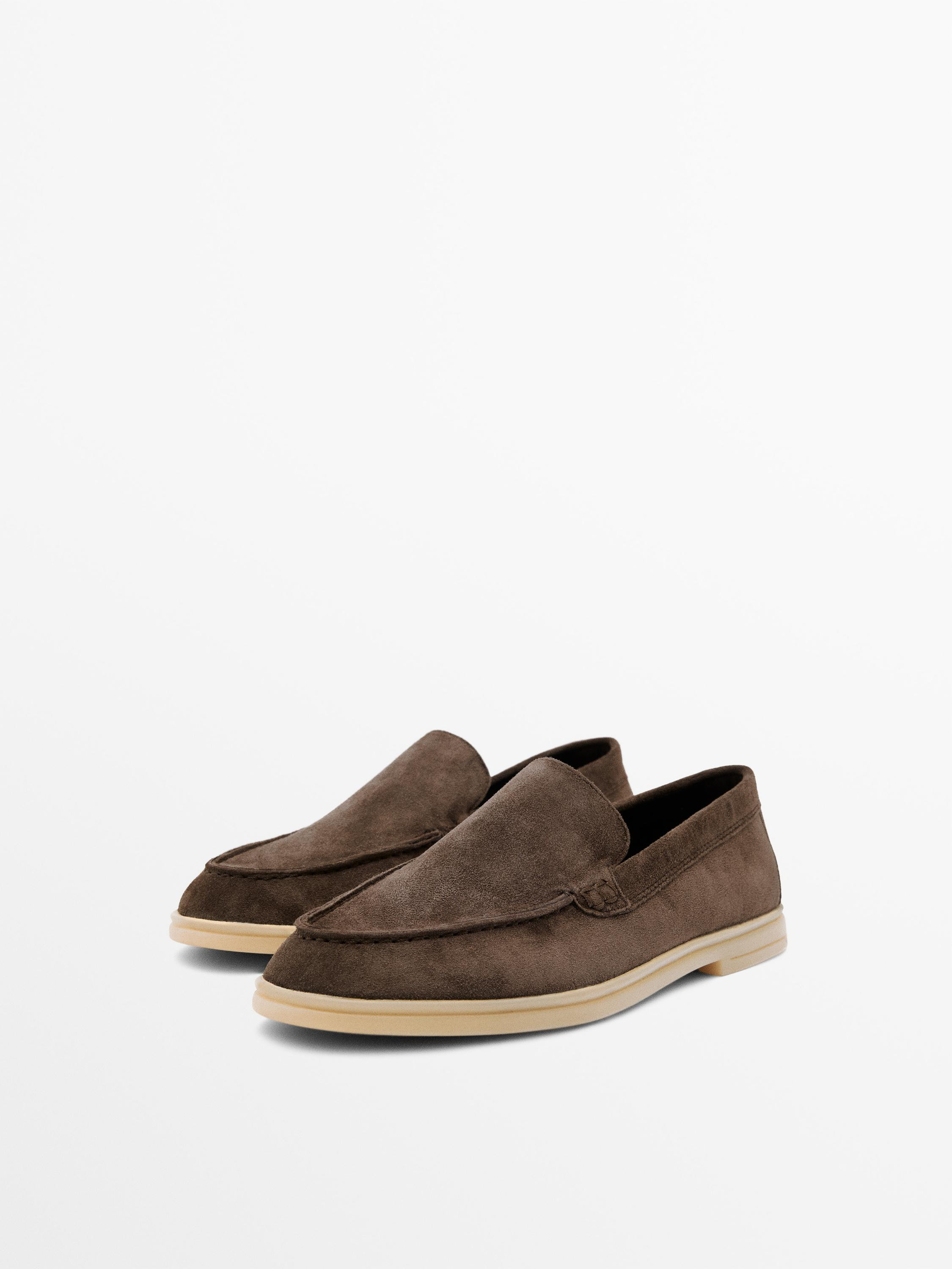 Split leather loafers | Massimo Dutti UK