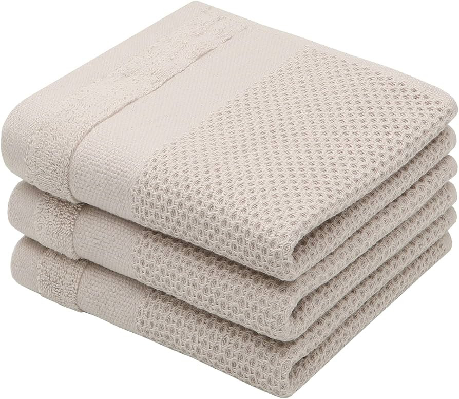 Mia'sDream Cotton Hand Face Head Towel Waffle Weave Kitchen Tea Towel Dish Towels, Soft and Absor... | Amazon (US)