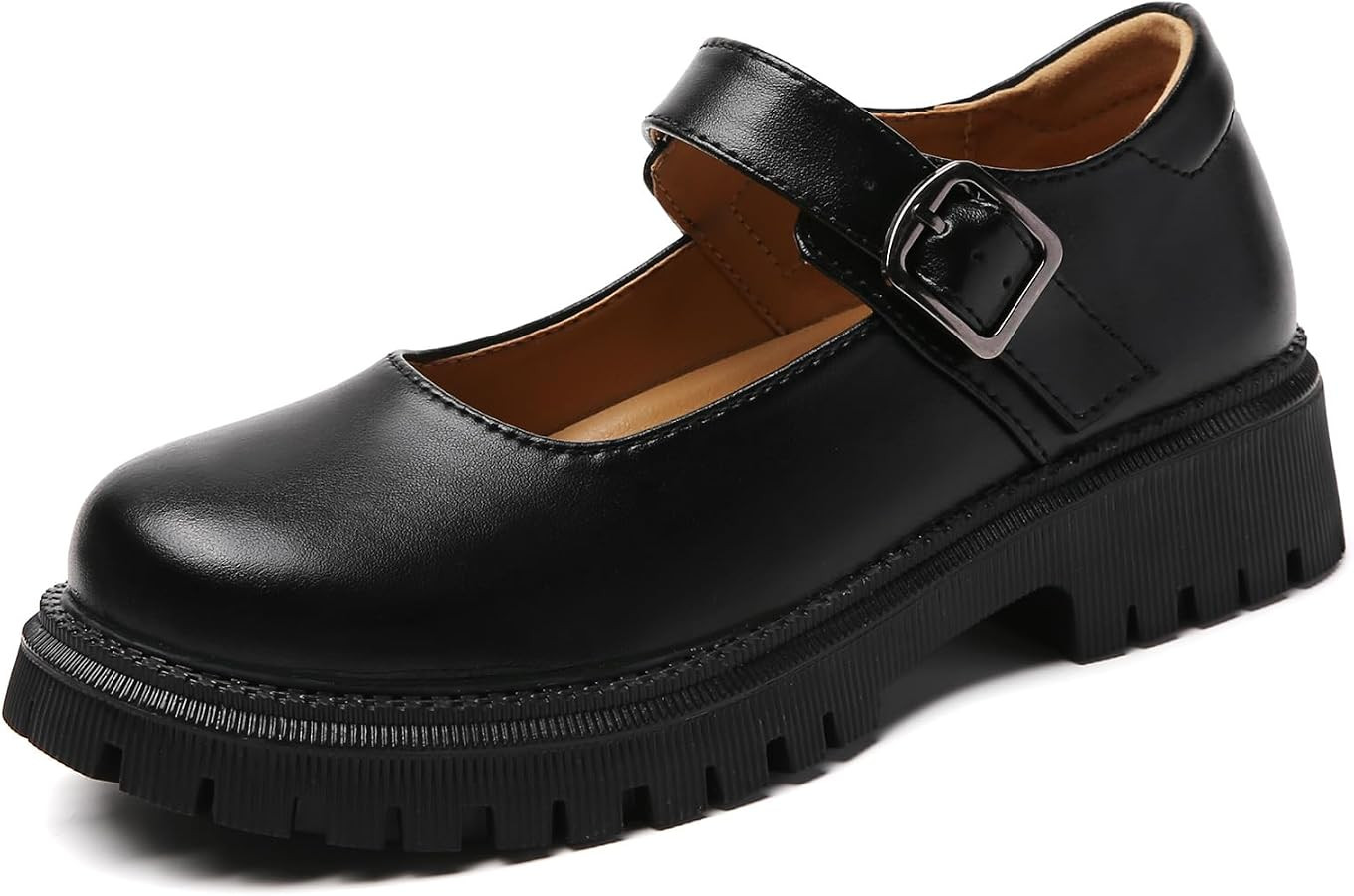 XMM Platform Mary Jane Shoes Women Black Chunky Mary Janes for Women Flats Comfort Ladies Dressy ... | Amazon (US)