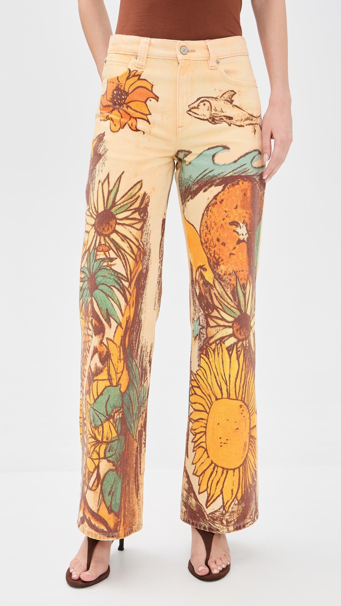 Printed Straight Leg Jeans | Shopbop