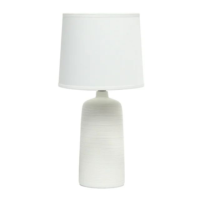 Simple Designs Textured Linear Ceramic Table Lamp Off White | Walmart (US)