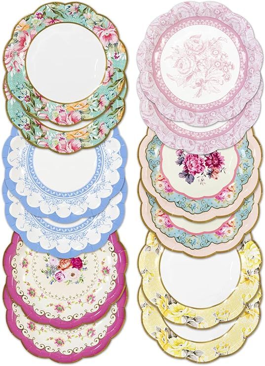 Talking Tables TS6-VINTAGE-PLATE Truly Scrumptious Tea Party Vintage Floral Paper Plates Small, M... | Amazon (US)