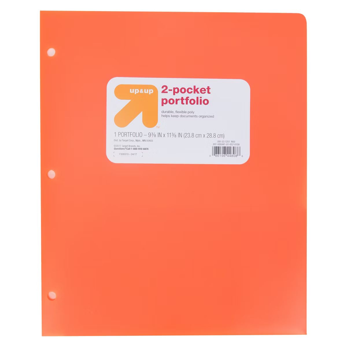 2 Pocket Plastic Folder Orange - up&up™ | Target