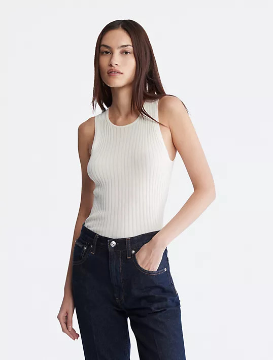 Smooth Cotton Rib Tank Top | Calvin Klein | Calvin Klein (US)