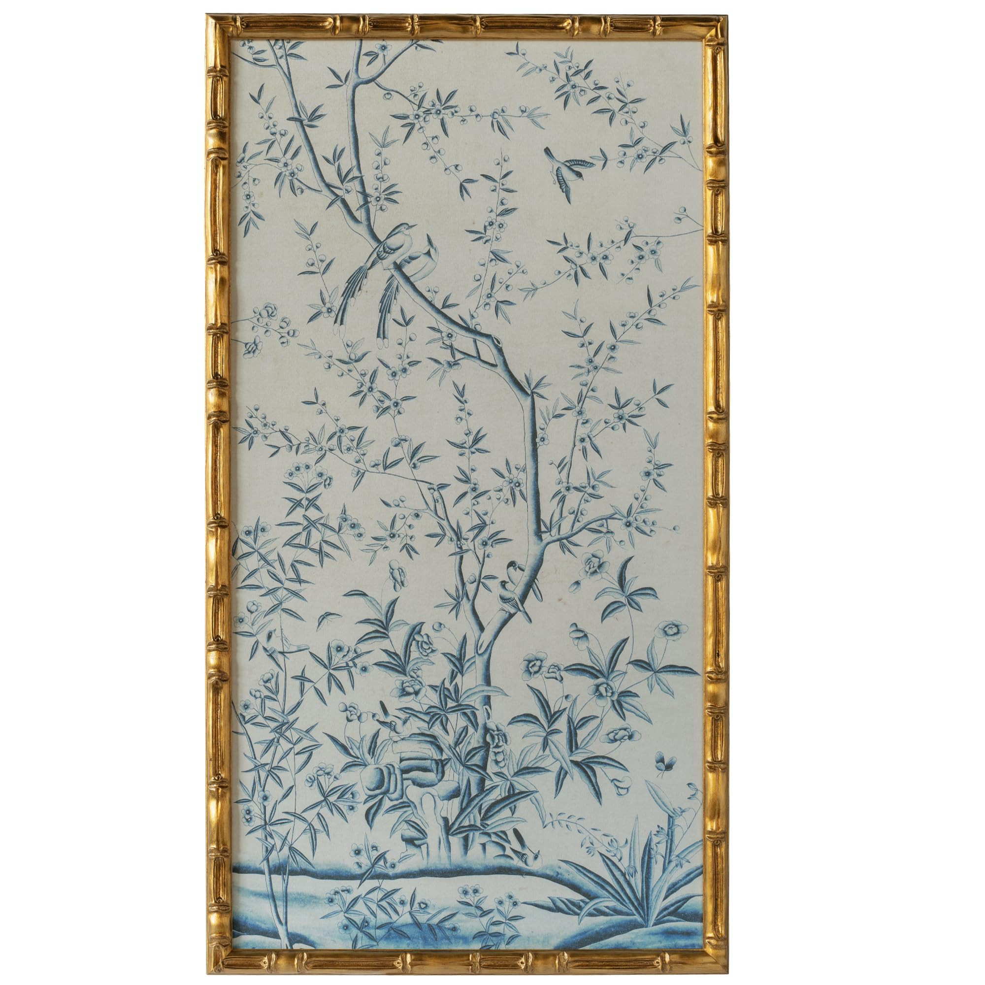 HongFengtang Chinese Rice Paper Print China Flower And Bird Bamboo Frame 19.5 X 35.8 Inches (A) | Amazon (US)