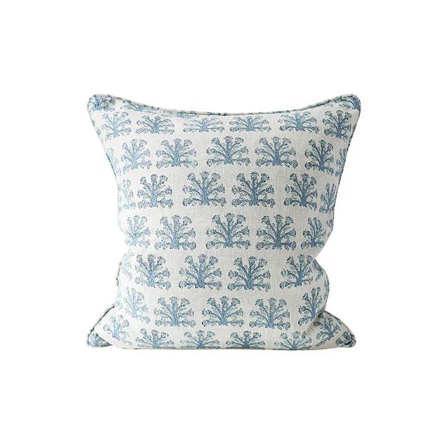 Whitehaven Linen Pillow with Insert - Azure Blue | Cailini Coastal