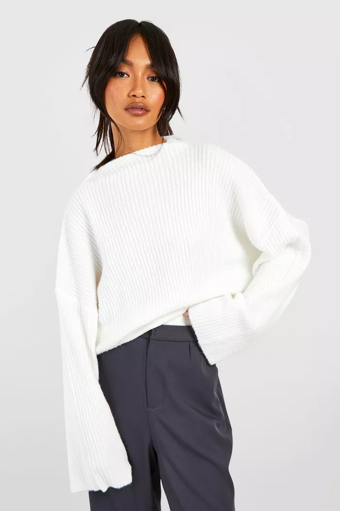 Soft Rib Knit High Neck Jumper | Boohoo.com (UK & IE)