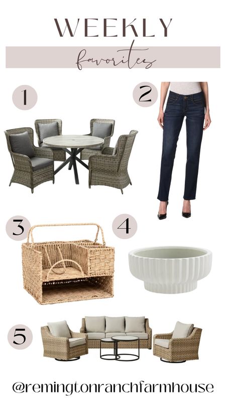 Weekly Favorites - Dining set - jeans - wicker set - planter - patio set 

#LTKhome #LTKSeasonal