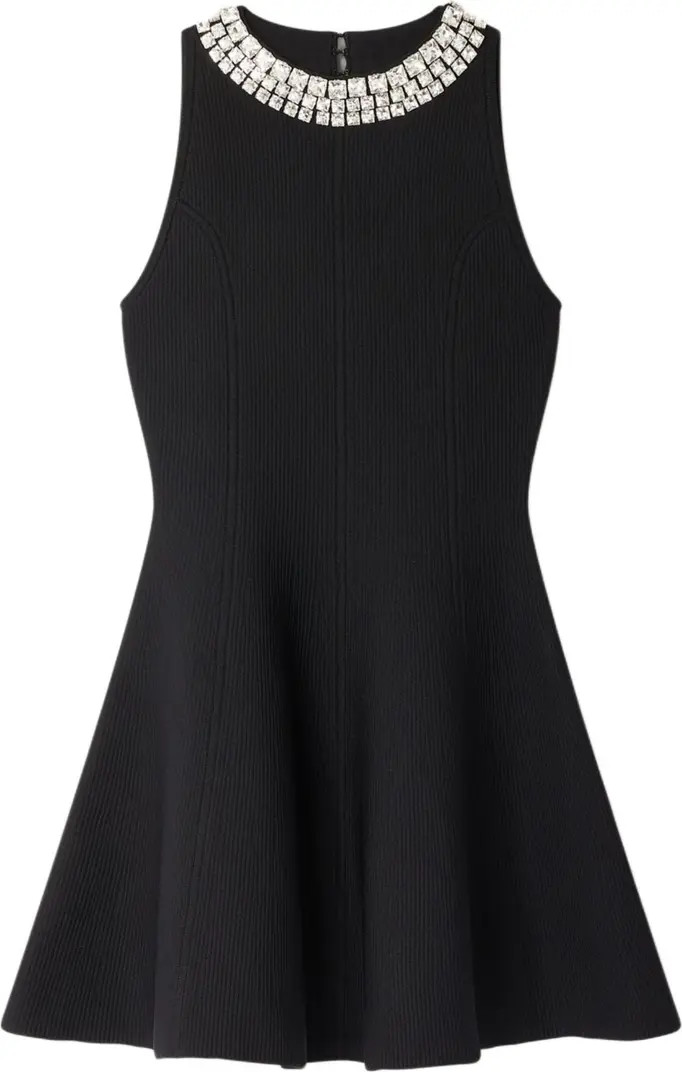 SANDRO Mini dress with rhinestone collar | Nordstrom | Nordstrom