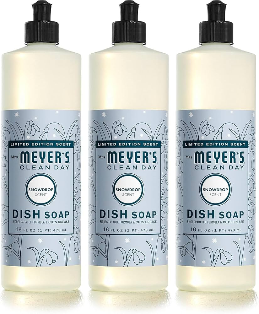 MRS. MEYER'S Clean Day Liquid Dish Soap, Biodegradable Formula, Limited Edition Snowdrop, 16 Fl. ... | Amazon (US)