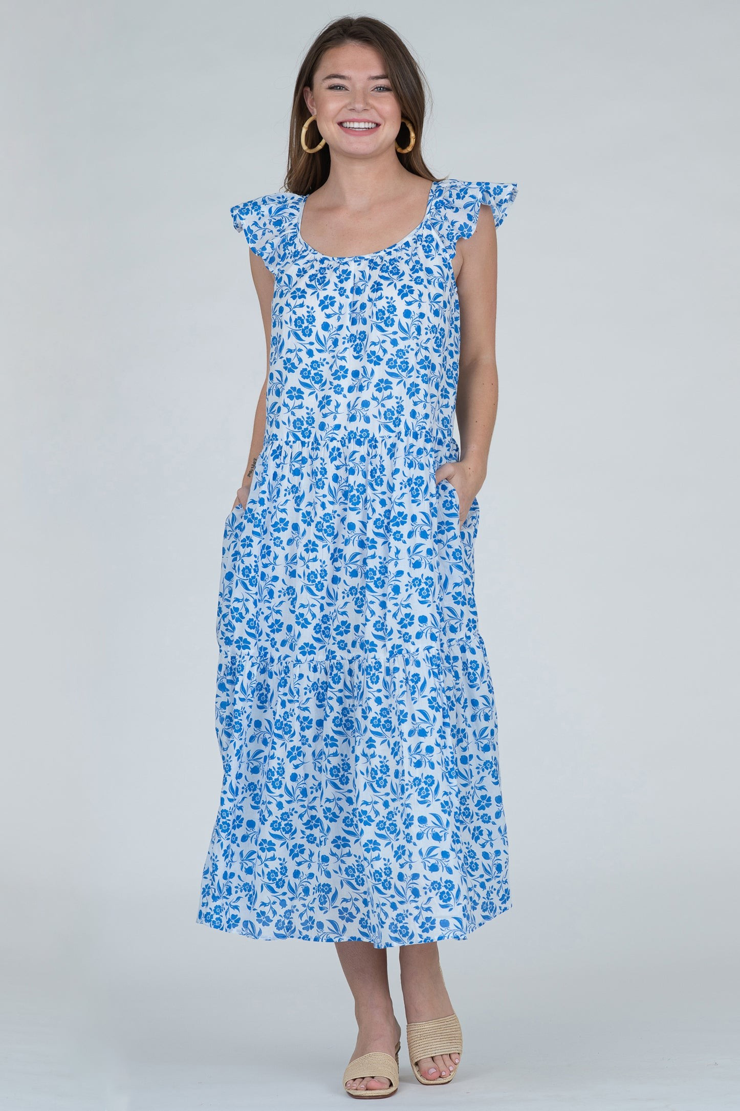 Milly Dress in Picnic Floral Blueberry | Olivia James The Label