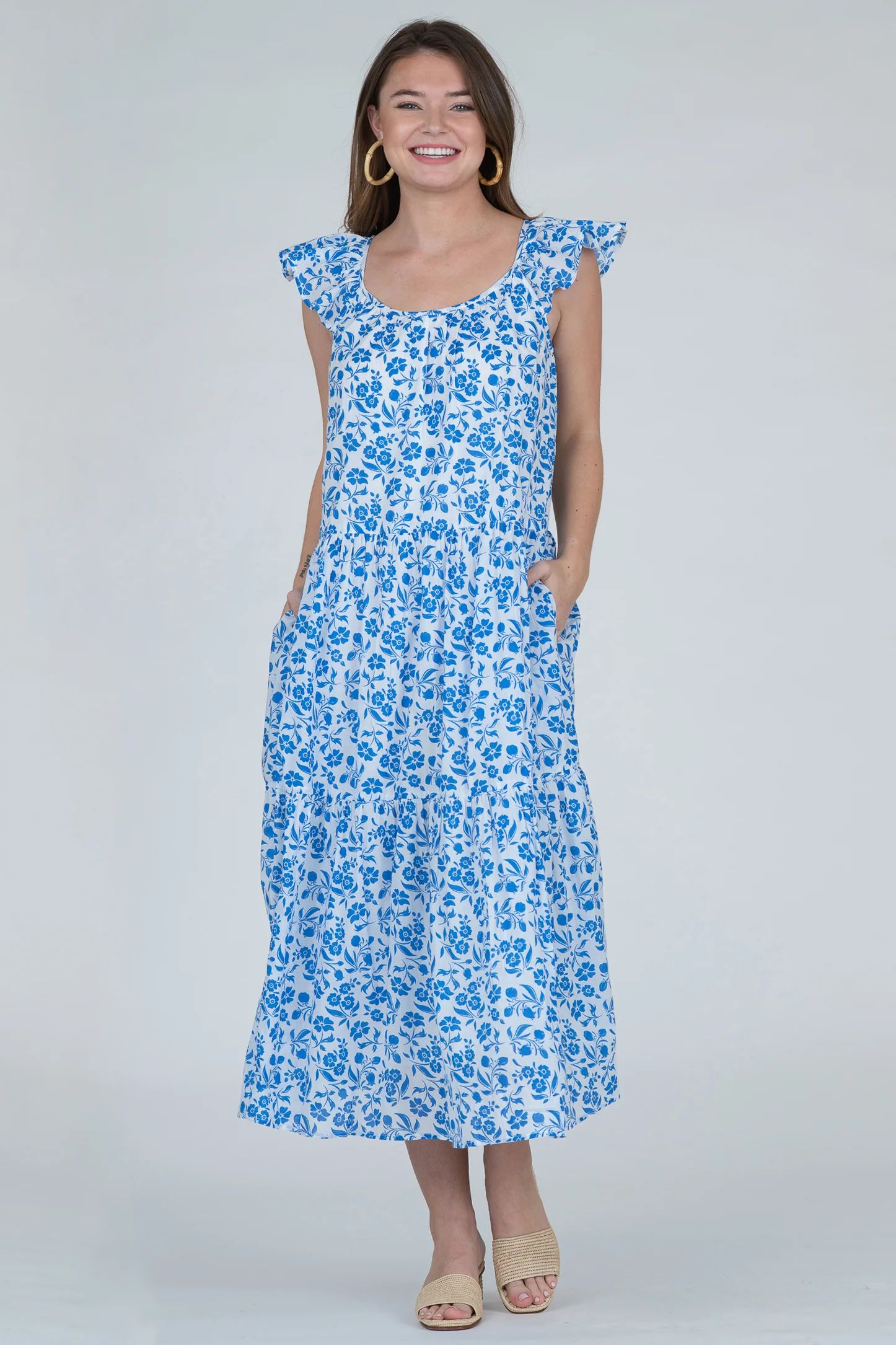 Milly Dress in Picnic Floral Blueberry | Olivia James The Label