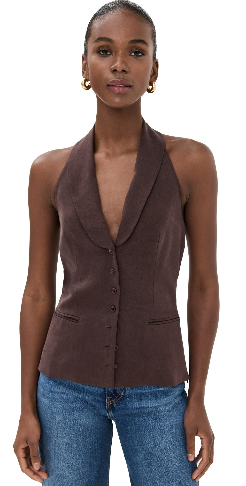 Reformation Alistair Vest Black Currant 12 | Shopbop