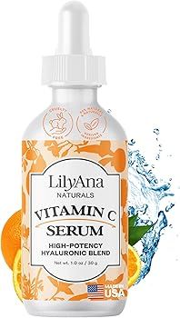 LilyAna Naturals Vitamin C Serum for Face - Face Serum with Hyaluronic Acid and Vitamin E, Anti A... | Amazon (US)