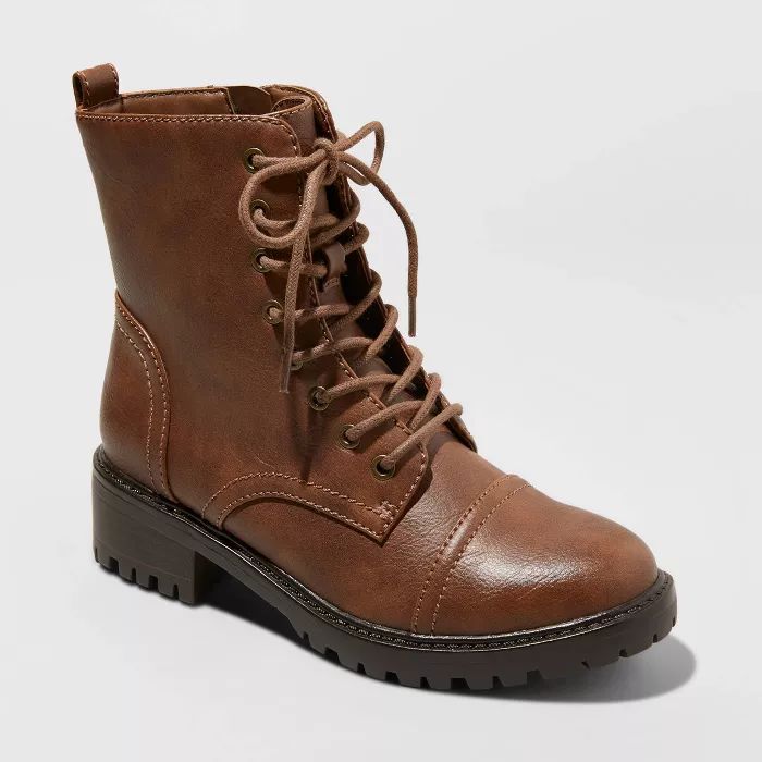 Women's Kamryn Wide Width Lace Up Combat Boot - Universal Thread™ | Target