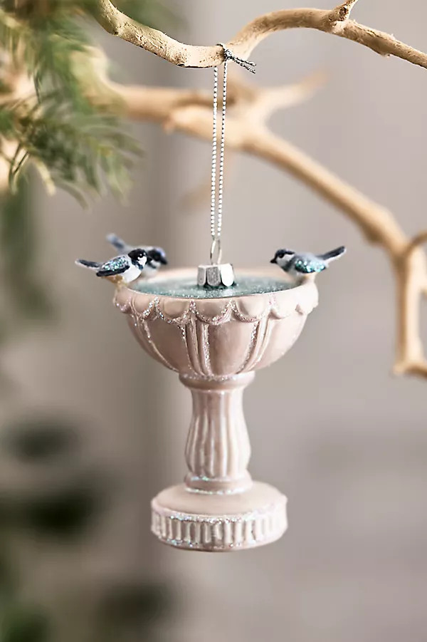 Bird Bath Glass Ornament | Terrain