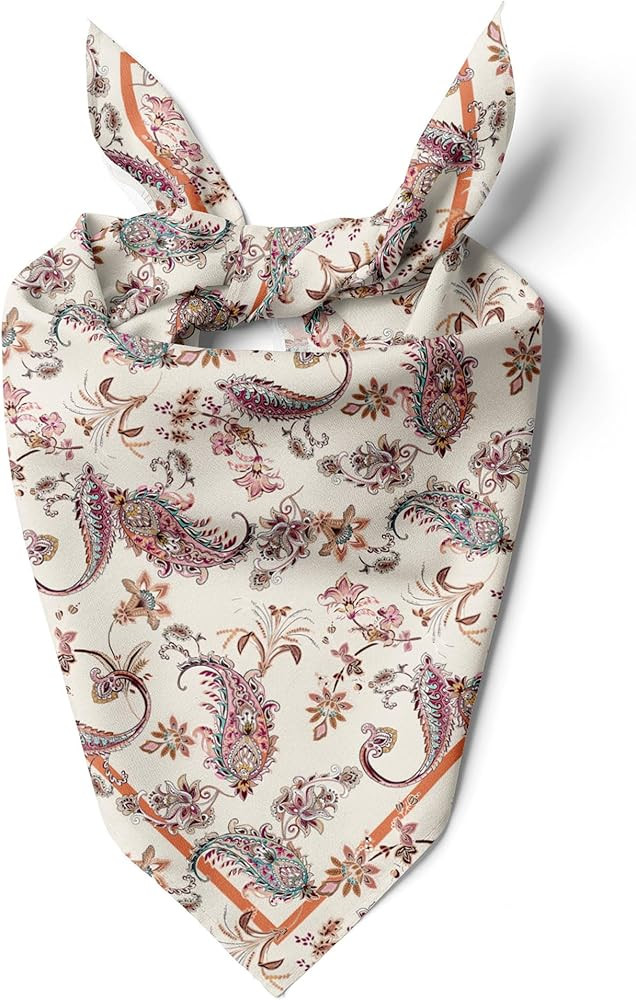 dscarf Womens Neck Scarf 21"x21" Small Square | Headband Scarf Ethnic Bandana Head Scarf Flowerin... | Amazon (US)
