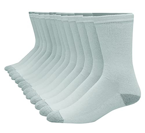Hanes Ultimate mens Freshiq Cool Comfort Reinforced Crew Socks, 12-pair Pack Socks, White, 12-Jun US | Amazon (US)
