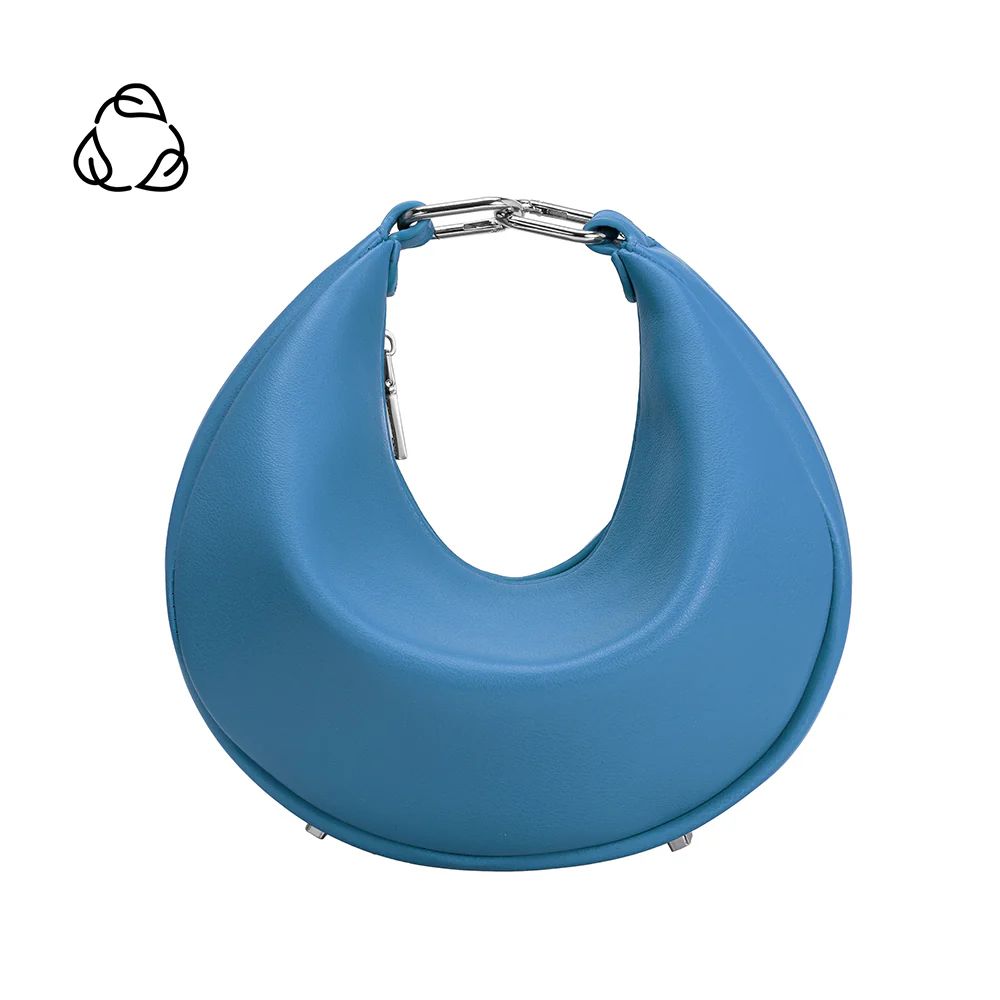 Blue Sasha Small Recycled Vegan Leather Crossbody Bag | Melie Bianco | Melie Bianco