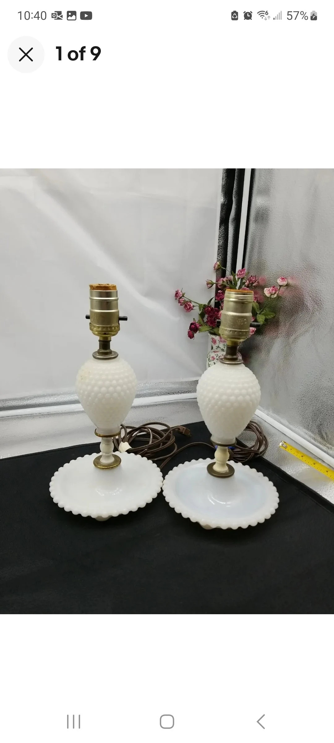 VTG White Milk Glass Hobnail 11" table lamps with 6" diameter base | Etsy (US)