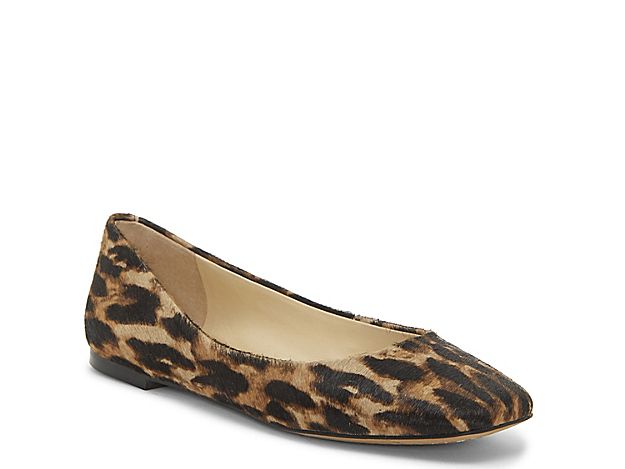 Vince Camuto Bicanna 3 Ballet Flat - Women's - Tan/Black Leopard Print | DSW