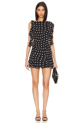 LPA Giulia Mini Dress in Black & Cream Dot from Revolve.com | Revolve Clothing (Global)