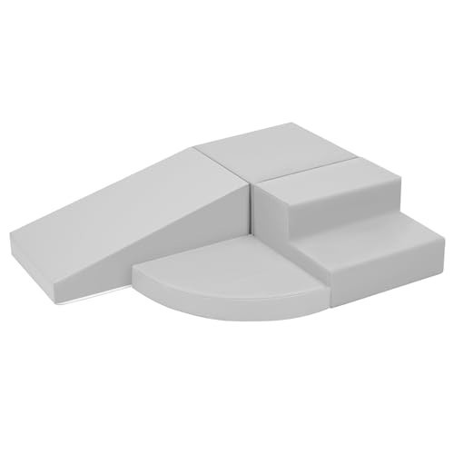 JungleDove 4-Piece Set Gray Baby Foam Climbing Blocks for Toddlers - Baby Climbing Toys for Toddlers Indoor - Kids Soft Play Climbing for Toddlers - Velvet Foam Play Gym Playtime Corner Climber | Amazon (US)