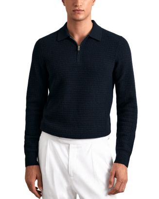 Hamilton Long Sleeved Half Zip Square Textured Wool Polo Shirt | Bloomingdale's (US)