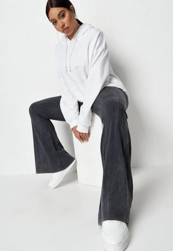 Plus Size Gray Acid Wash Flare Pants | Missguided (US & CA)