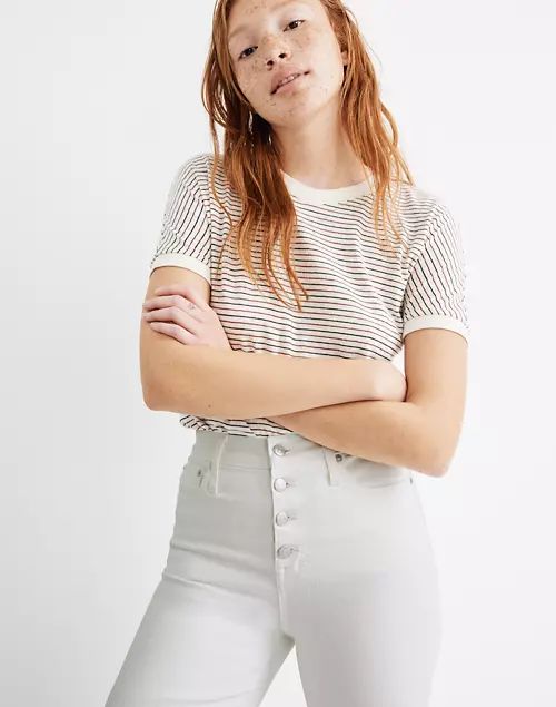Slim Wide-Leg Crop Jeans in Pure White: Button-Front Edition | Madewell