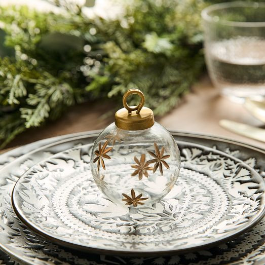Etched Glass Snowflake Place Card Holder Sets | West Elm (US)