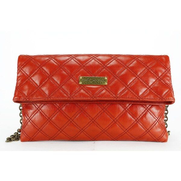 Marc Jacobs Women's Red Leather Clutch Handbag | Bed Bath & Beyond