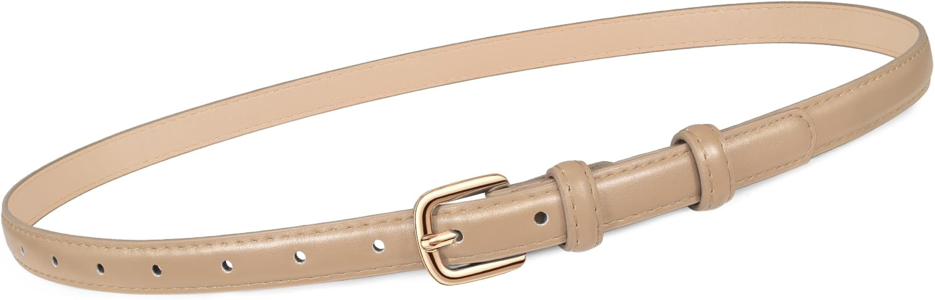 JASGOOD Women Skinny Faux Leather Belt Thin Waist Belt for Women Jeans Dress Fashion Ladies Belt ... | Amazon (US)