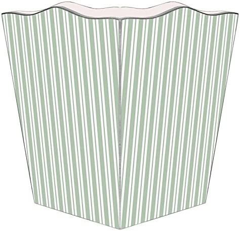 Marye-Kelley WB1123 - Sage Stripe Wastepaper Basket | Amazon (US)