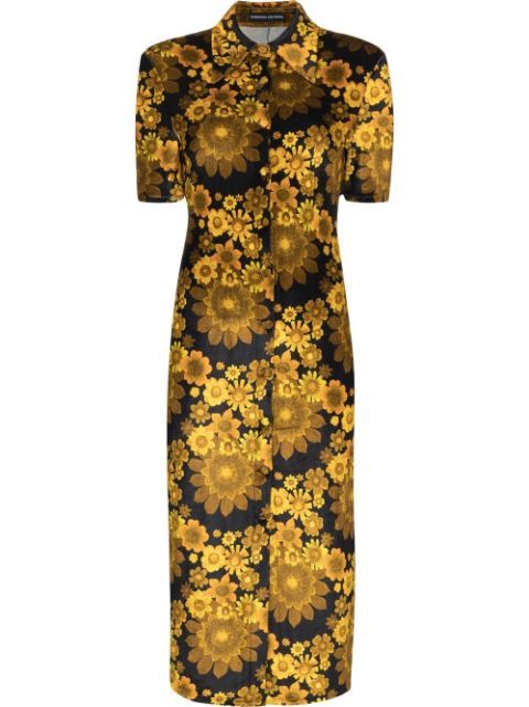 floral-print fitted shirt dress | Farfetch Global