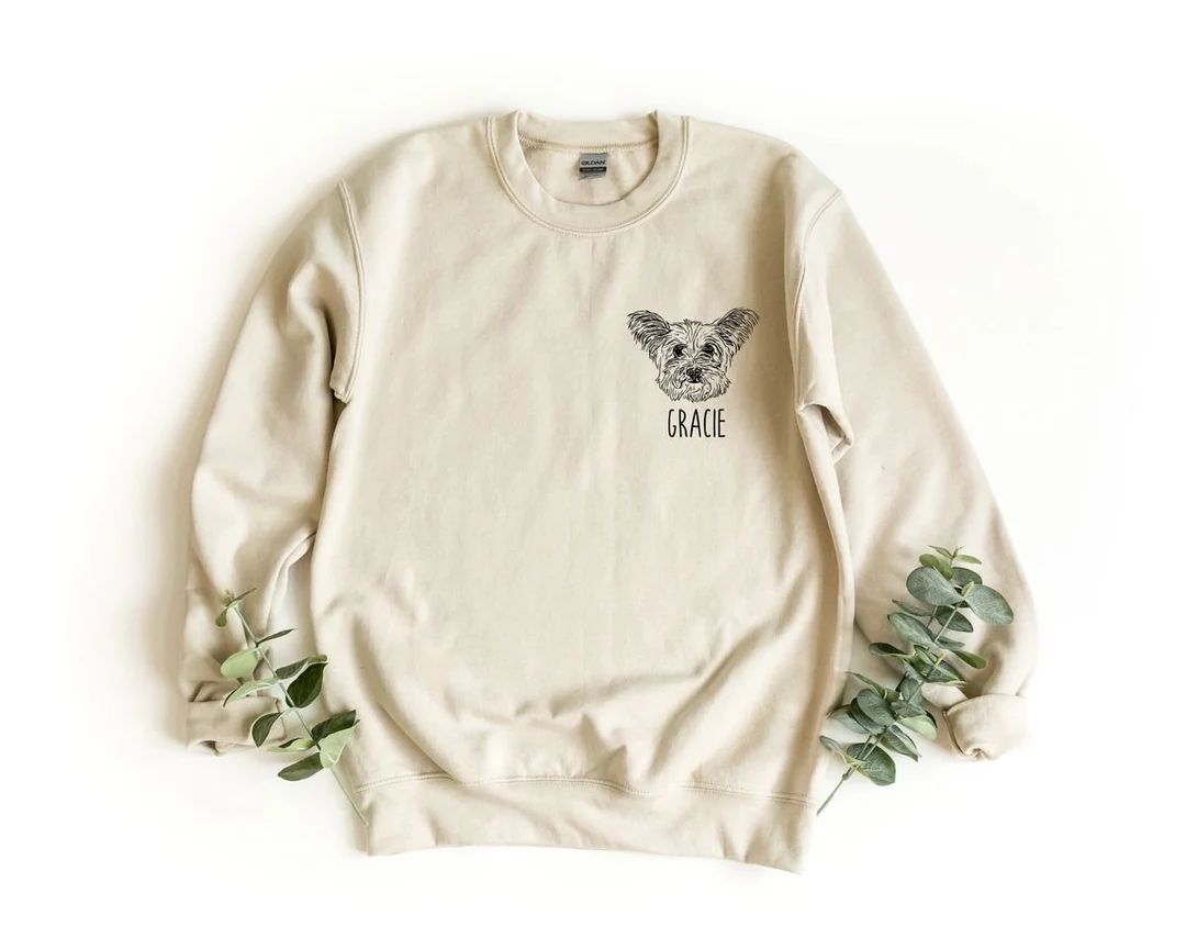 SAND Custom Pet Face Crewneck Sweatshirt Personalized Dog - Etsy | Etsy (US)