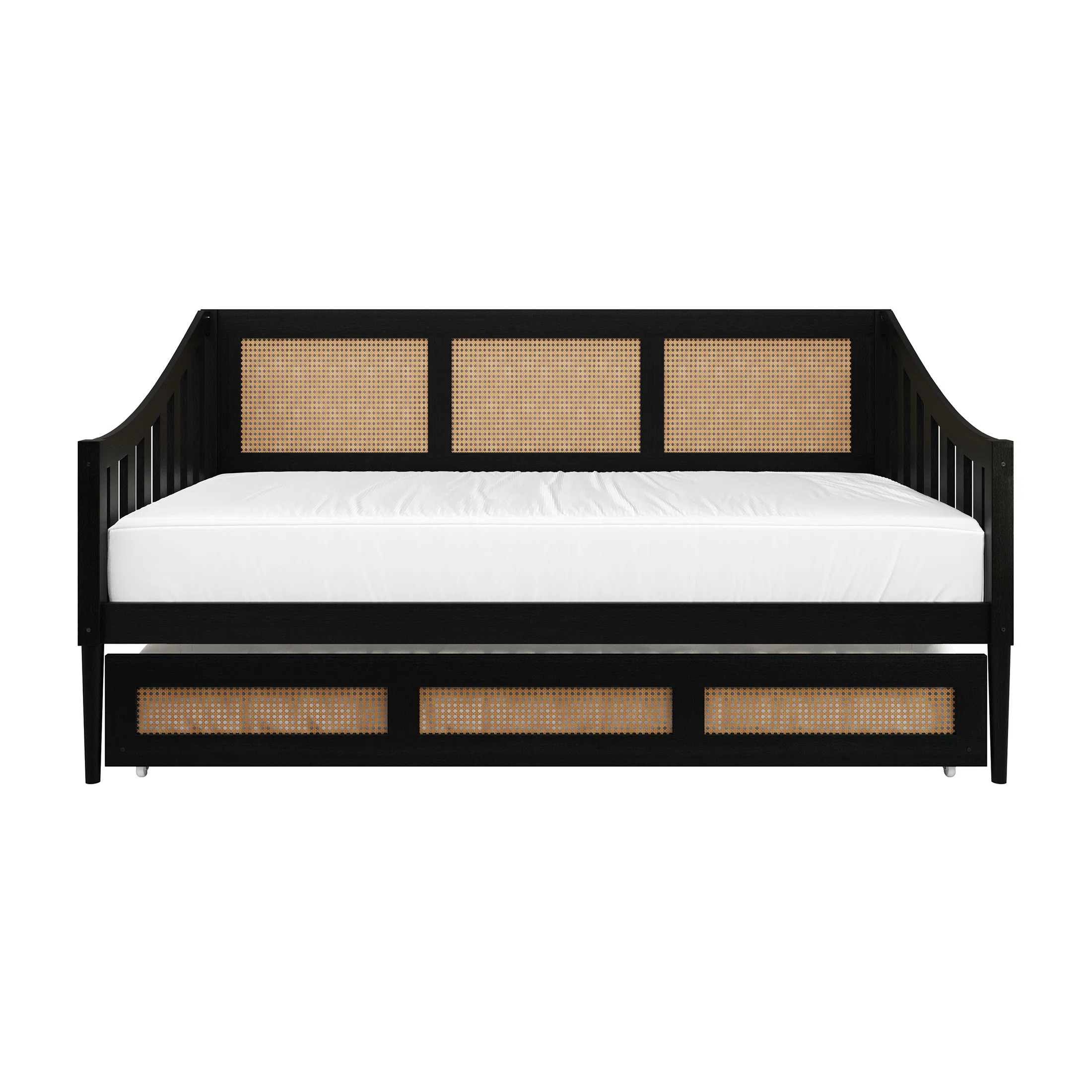Twin Wooden Daybed in Black with Twin Trundle | Wayfair North America