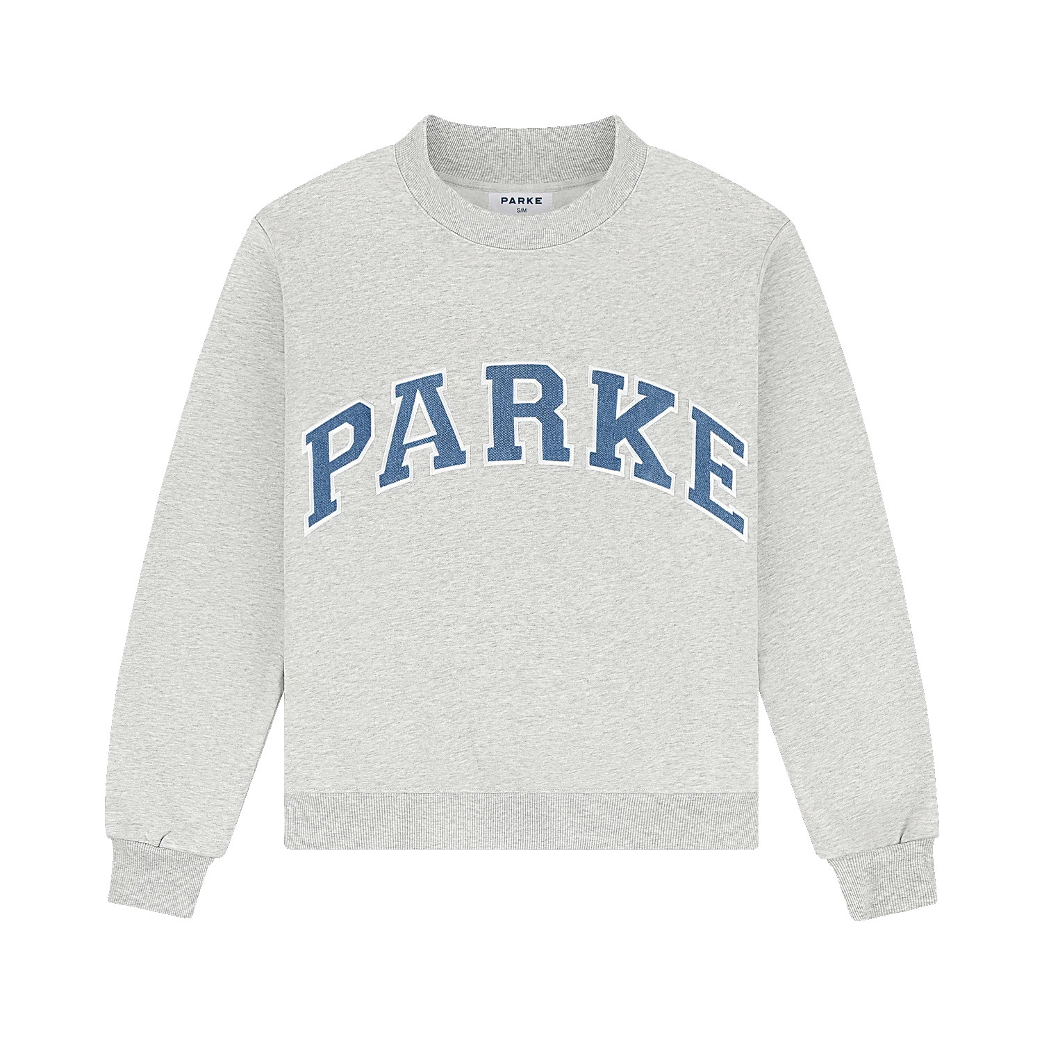 Vintage Denim Varsity Mockneck - Classic Grey + Vintage Denim | Parke