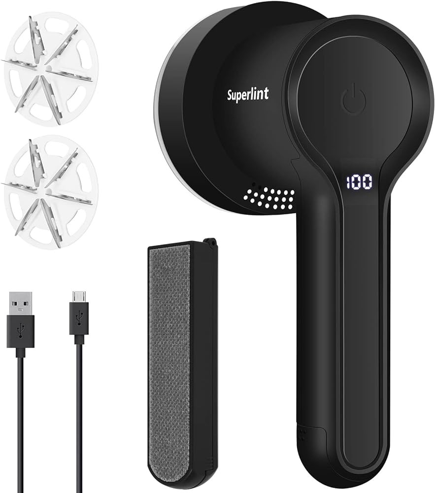 SUPER LINT Electric Fabric Shavers Electrostatic Brush, LED Display, USB Rechargeable Lint Remove... | Amazon (US)