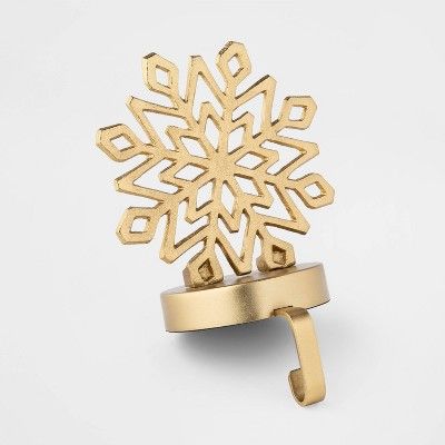 8.5" x 6" Metal Snowflake Stocking Holder Gold - Threshold™ | Target