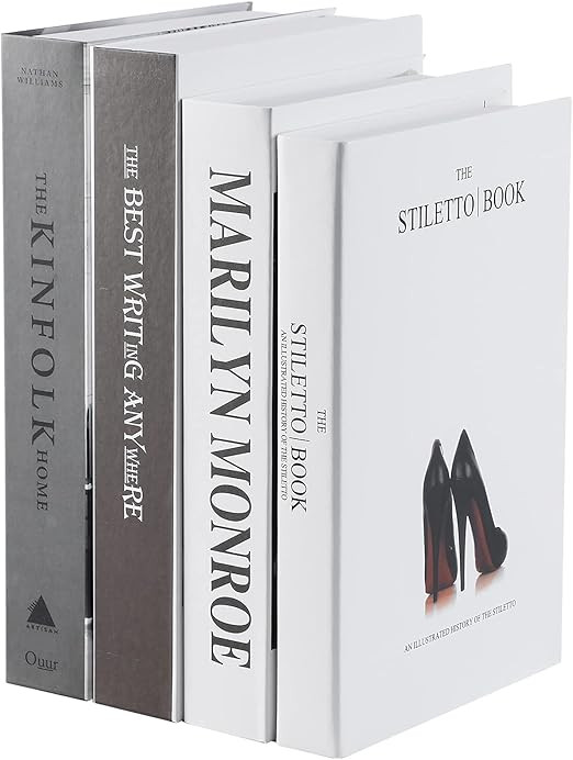Faux Books For Decoration, Outgeek Set Of 4 Coffee Table Books Decor, Fake Books Fashion Decorati... | Amazon (US)