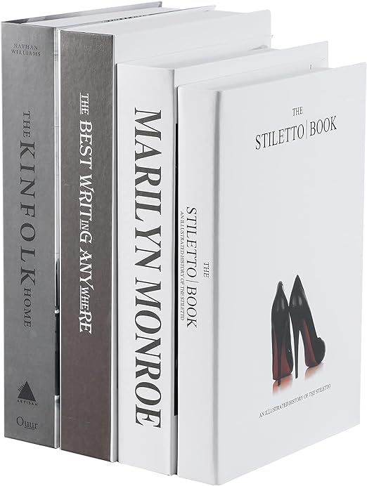 Faux Books For Decoration, Outgeek Set Of 4 Coffee Table Books Decor, Fake Books Fashion Decorati... | Amazon (US)