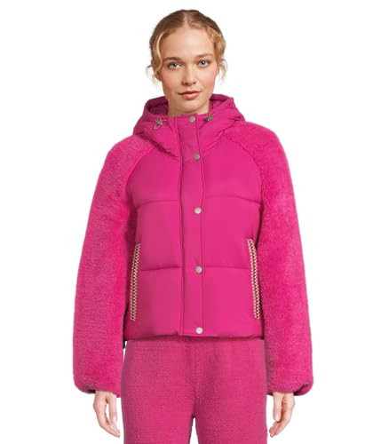 UGG Women's Mykah Uggbraid Puffer Jacket Coat, Chroma Pink, S | Amazon (US)