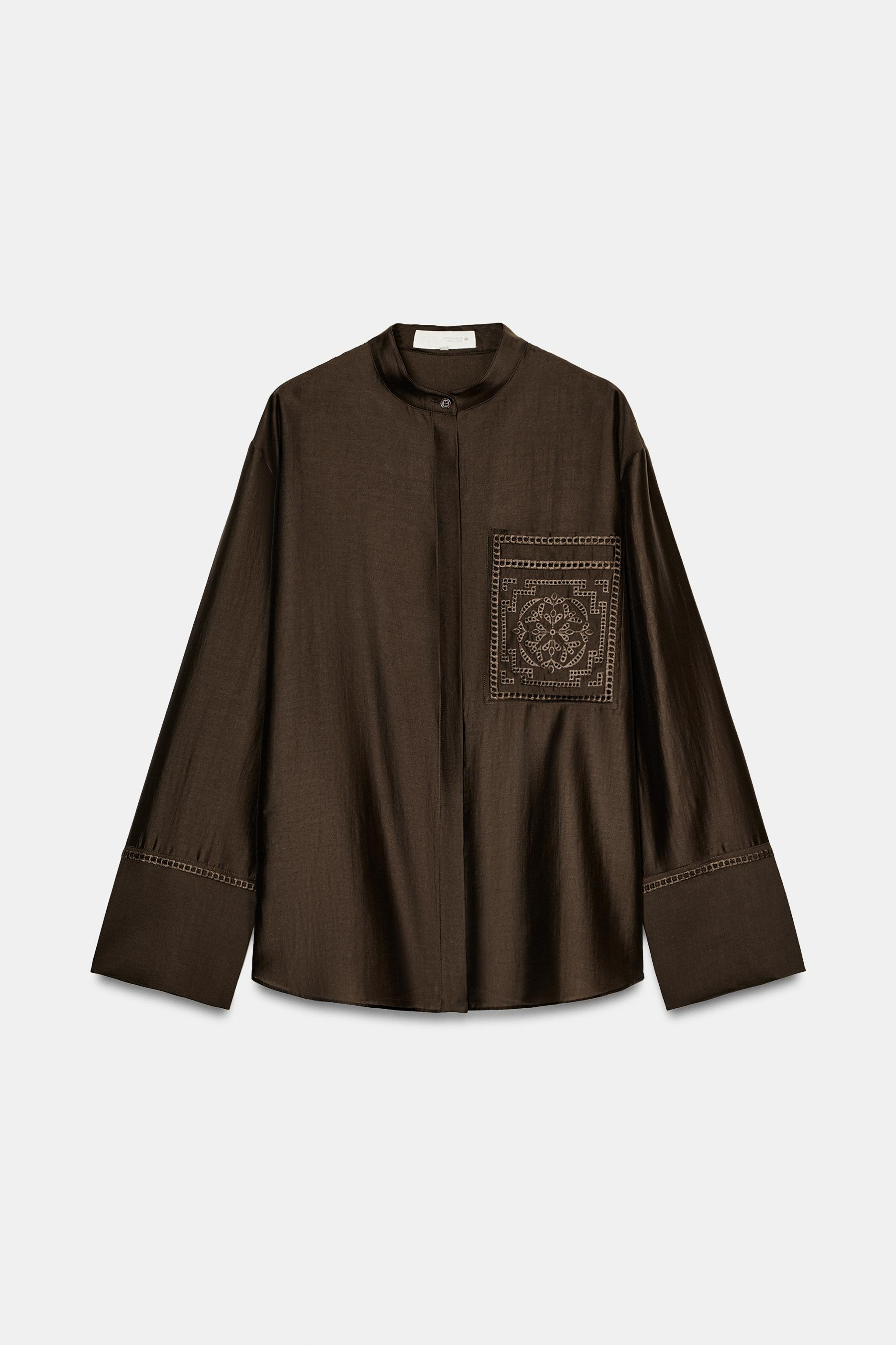 EMBROIDERED POCKET SHIRT ZW COLLECTION | Zara Canada