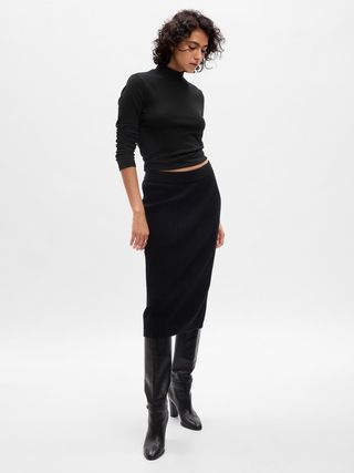 CashSoft Rib Midi Sweater Skirt | Gap (US)